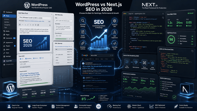 WordPress vs Next.js SEO (2026): Which Actually Ranks Better?